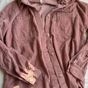 Babaton Dusty Pink Corduroy Shirt